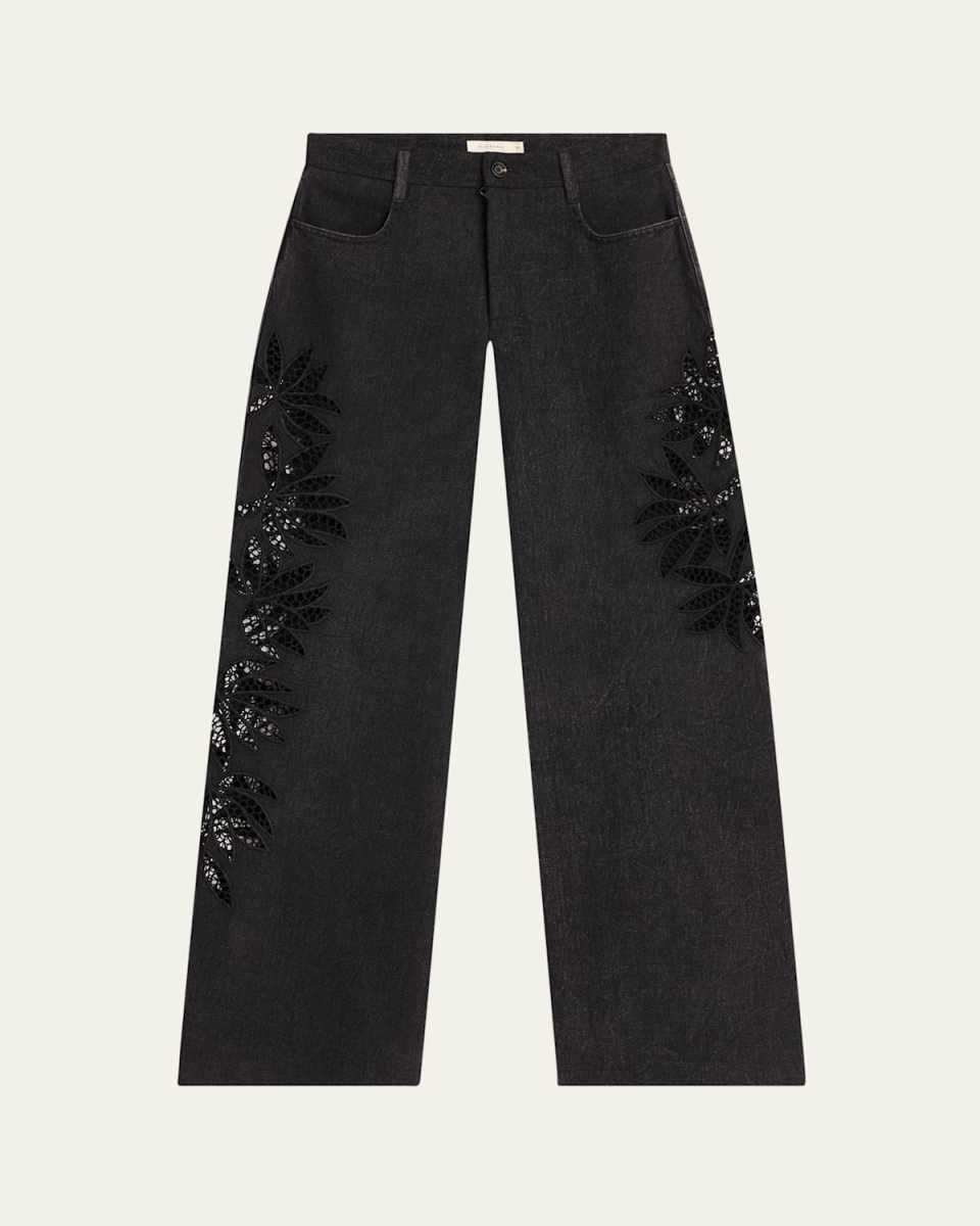 Stulla Botanical Cutout Wide-Leg Jeans
